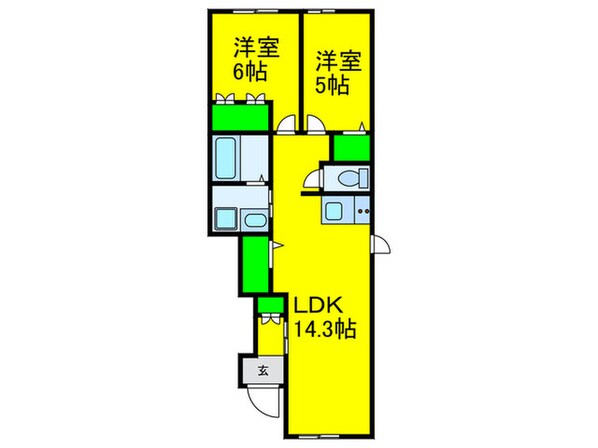 クレスト霞ヶ丘の物件間取画像